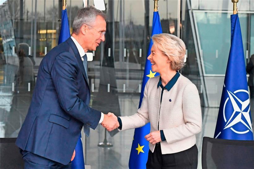 NATO-Generalsekretär Jens Stoltenberg und EU-Kommissionspräsidentin Ursula von der Leyen wollen die Zusammenarbeit ihrer beiden Organisationen vertiefen
