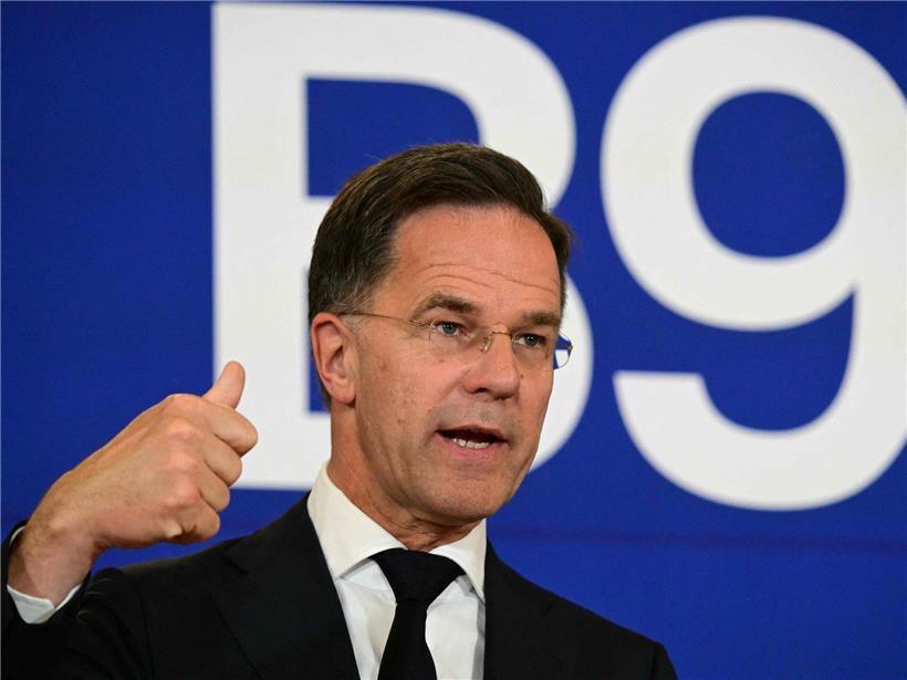 NATO-Generalsekretär Mark Rutte bei Rede für verstärkte Unterstützung der Ukraine im Sicherheits- und Verteidigungskontext