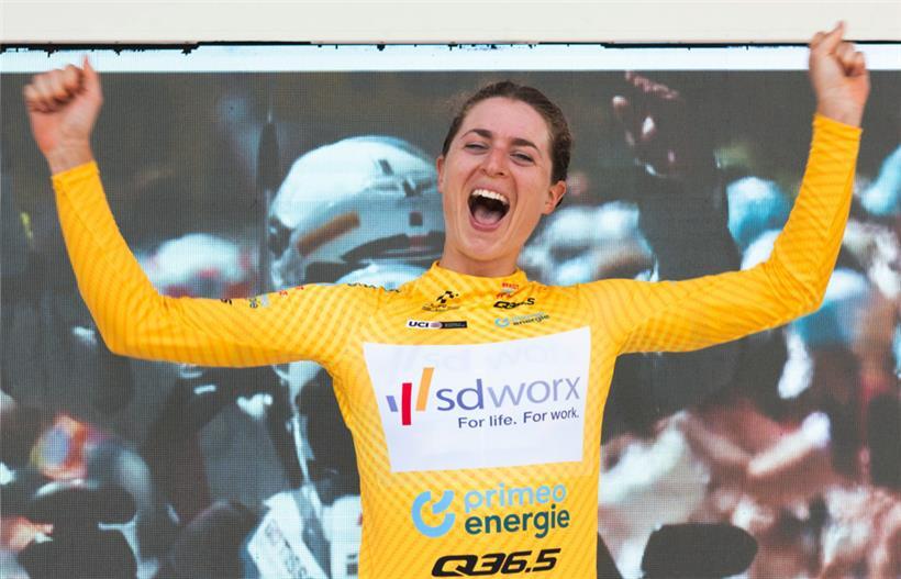 Nach ihrem Sieg beim Zeitfahren ist Marleen Reusser in der Gesamtwertung nun vorne
