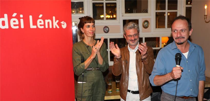 Nathalie Oberweis, David Wagner und Marc Baum (déi Lénk)
