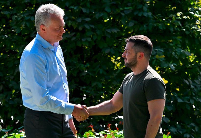 Nauseda und Selenskyj, die Präsidenten Litauens und der Ukraine, trafen sich zuletzt Ende Juli 
