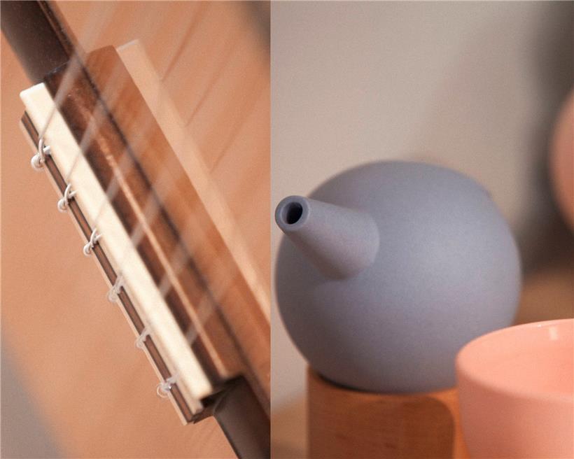 Neben ihren Designstücken gibt es im „Küb“ jetzt auch Musikinstrumente zu kaufen
