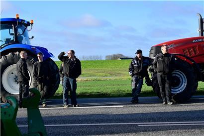 Nerzzüchter stehen bei einem Protest bei ihren Traktoren. In Dänemark haben sich Menschen mit einer ursprünglich bei Nerzen aufgetretenen Variante des Coronavirus infiziert.
