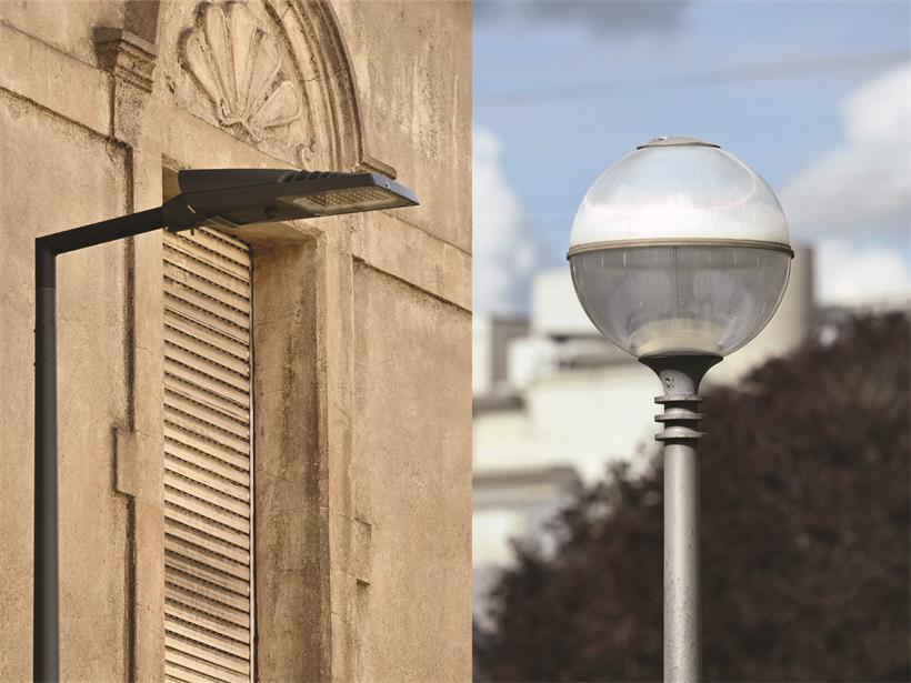 Neu (l.) und alt (r.) nebeneinander: Die Designs der beiden Leuchten sind sehr unterschiedlich