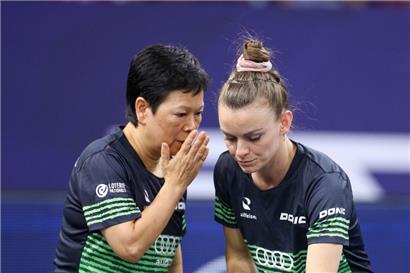 Ni Xia Lian und Sarah De Nutte haben Bronze bei den European Championships in München bereits sicher
