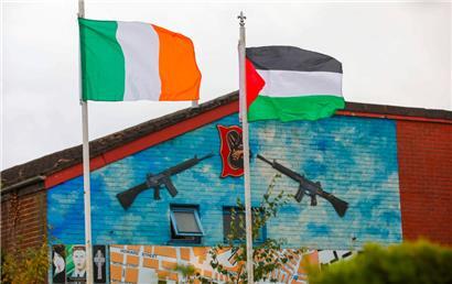Nicht nur in der Republik Irland, sondern auch in Nordirland, wie hier in Belfast, zeigen sich Iren mit den Palästinensern verbunden
