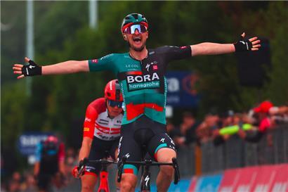 Nico Denz, Teamkollege von Bob Jungels, holte am Donnerstag den ersten Etappensieg für Bora-hansgrohe beim laufenden Giro
