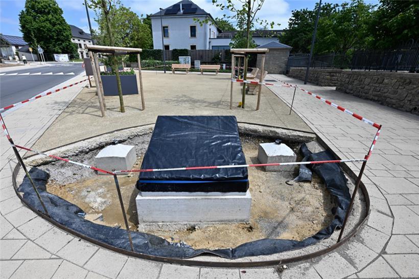Noch nicht ganz fertig: der „Platz Luc Frieden“ im Zentrum von Contern. Einweihung ist am Sonntag.
