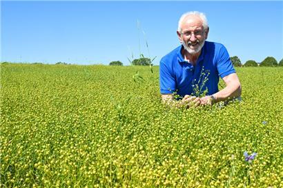 Norbert Eilenbecker in einem Meer aus Pflanzen für die Ölproduktion: Die „Ourdaller“ Genossenschaft ist professionell aufgestellt 
