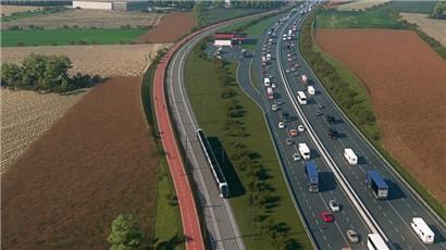 Nur Fliegen ist schöner: So soll die A4 in einigen Jahren aussehen – mit Radschnellweg, Tramstrecke und breiterer Autobahn
