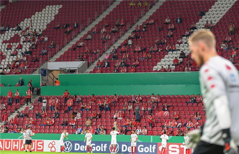 Nur wenige Mainzer Fans konnten ihre Mannschaft im DFB-Pokal im Stadion anfeuern
