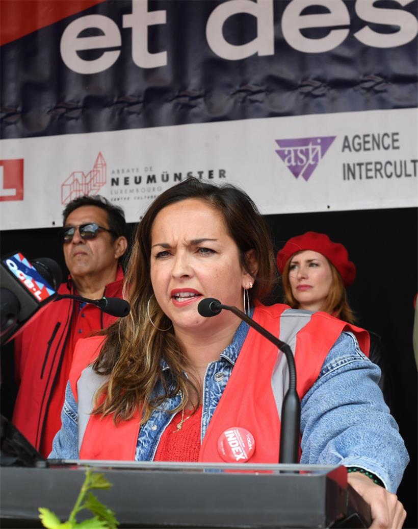 OGBL-Präsidentin Nora Back bei ihrer Rede am 1. Mai in der Abtei Neumünster