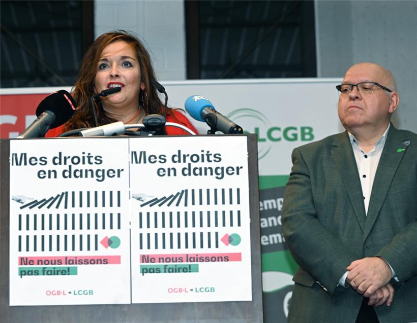 OGBL-Präsidentin Nora Back und LCGB-Präsident Patrick Dury
