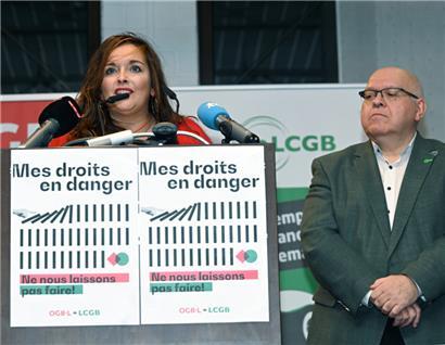 OGBL-Präsidentin Nora Back und LCGB-Präsident Patrick Dury
