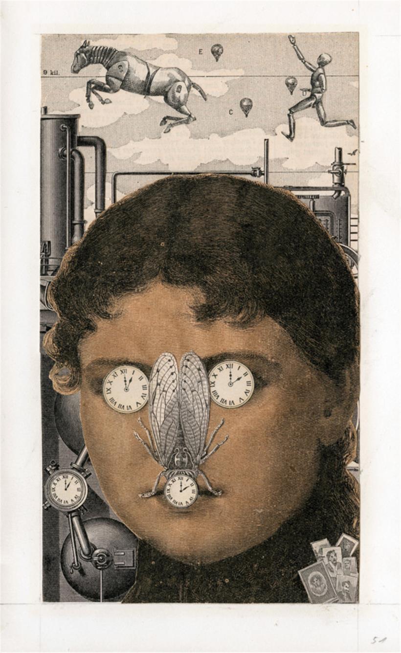 „Oagestréckt“, Collage für den Gedichtband „Dat lest“ (1987, Ed. Op der Lay) von Robert „Gollo“ Steffen
