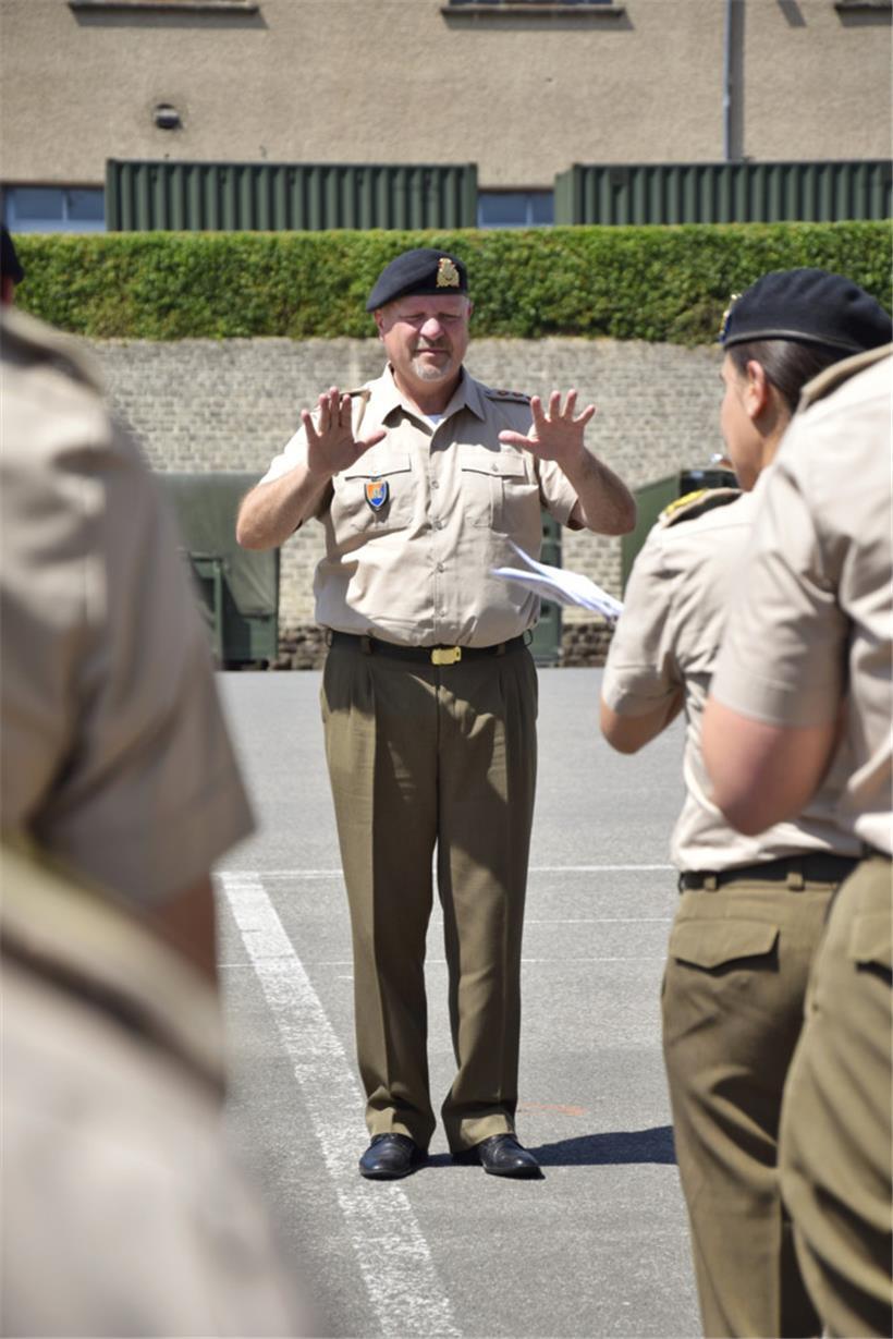 Oberstleutnant Jean-Claude Braun während der Probe
