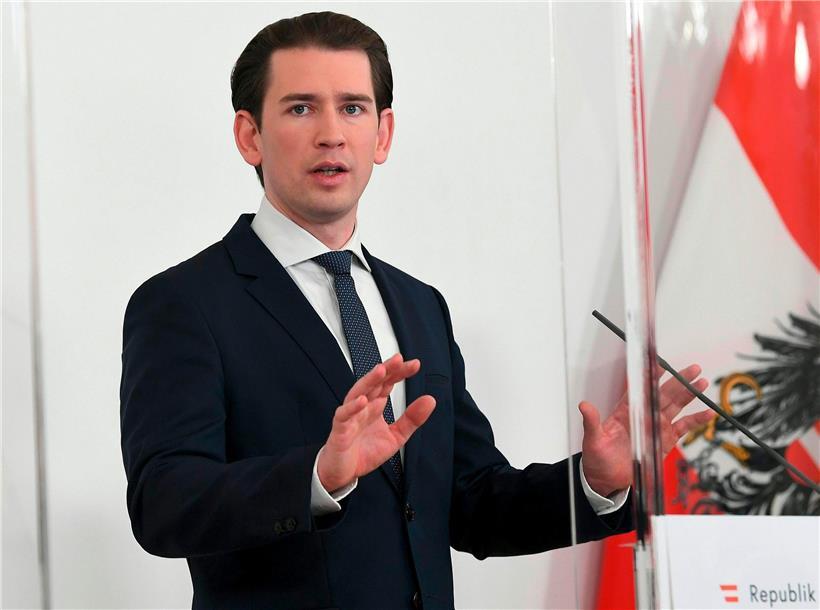Österreichs Kanzler Sebastian Kurz gab gestern die vereinbarten Lockerungen bekannt
