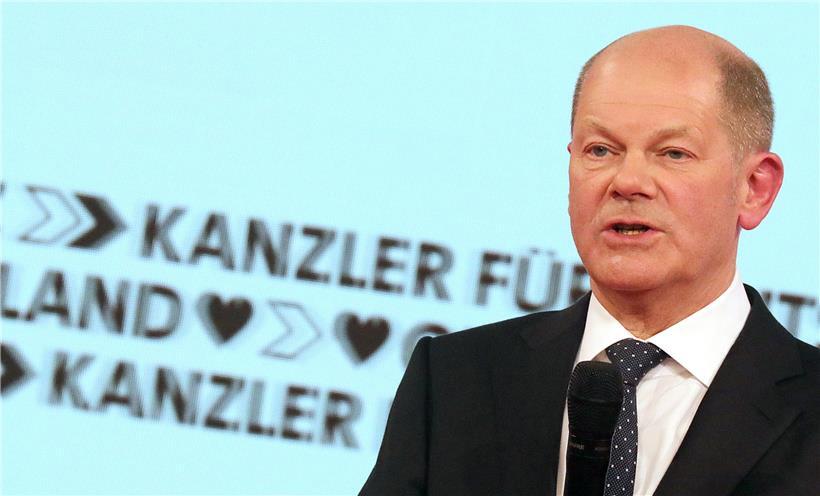  Olaf Scholz, Bundesfinanzminister und Kanzlerkandidat der SPD, spricht auf dem Online-Bundesparteitag der SPD
