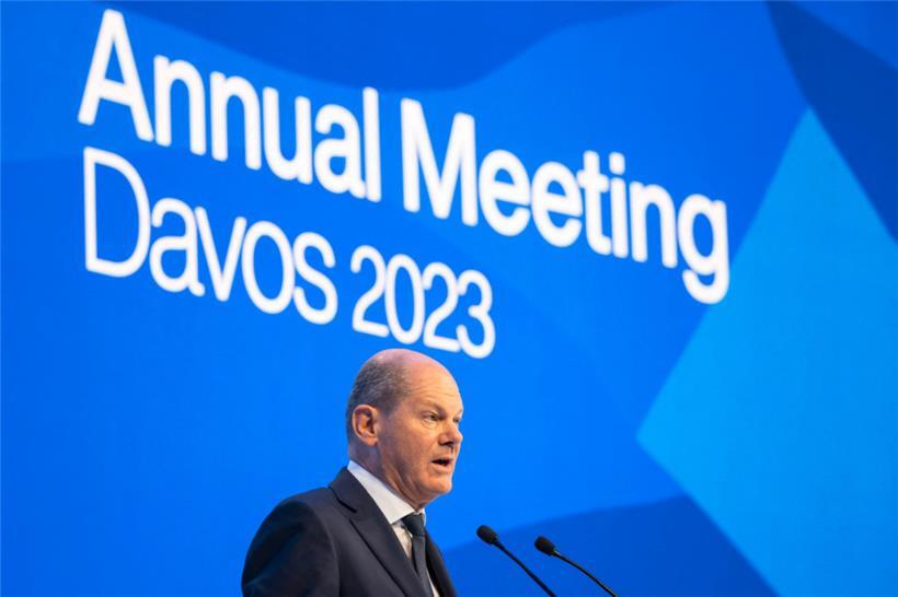Olaf Scholz rühmte in Davos das deutsche Geschäftsmodell
