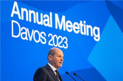 Olaf Scholz rühmte in Davos das deutsche Geschäftsmodell
