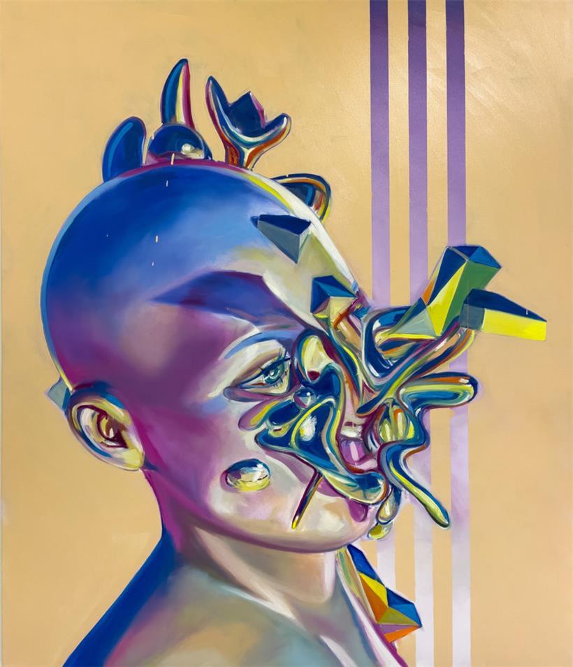 „One Life Sculpture“, 2022, huile sur toile, 120×140 © Filip Markiewicz
