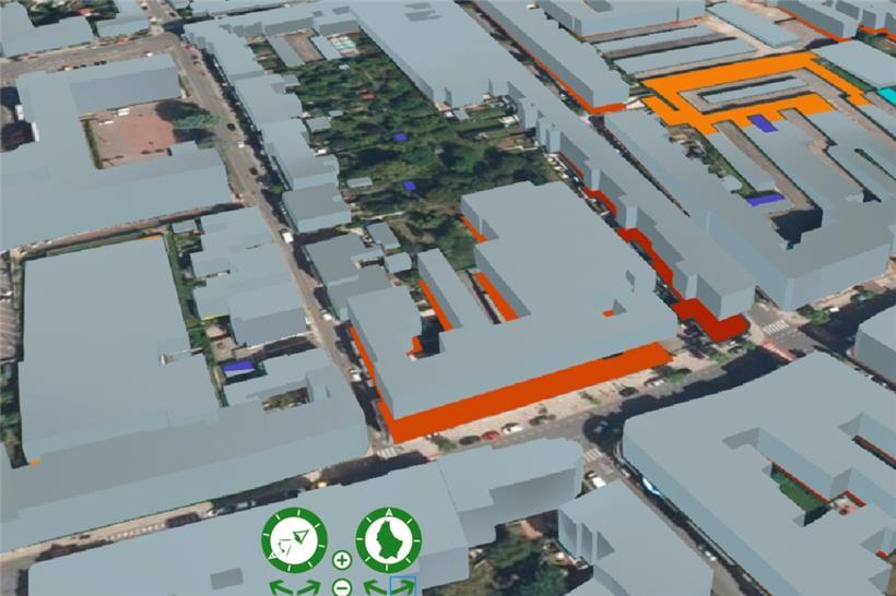 Orange ist gut: Im Solarkataster werden Gebäude nach ihrer Eignung für Fotovoltaik bewertet
