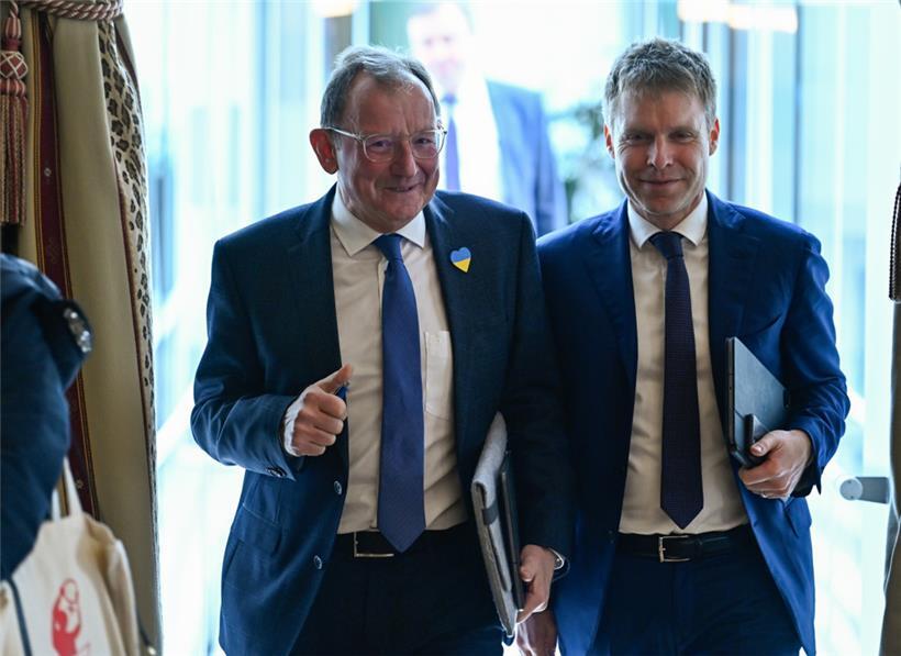 Parlamentspräsident Fernand Etgen (links) und Chamber-Generalsekretär Laurent Scheeck bei einer Sitzung im März
