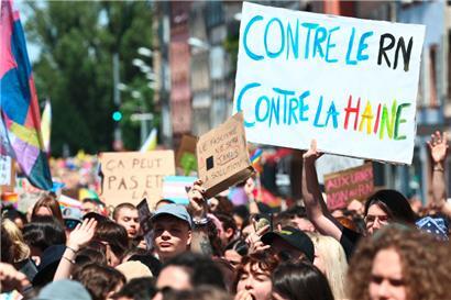 Partout en France, comme ici à Strasbourg, les manifestations anti-RN se multiplient
