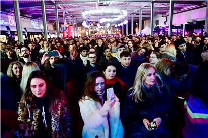 Party am Samstagabend auf Kirchberg. Zurück ging es mit der Tram.
