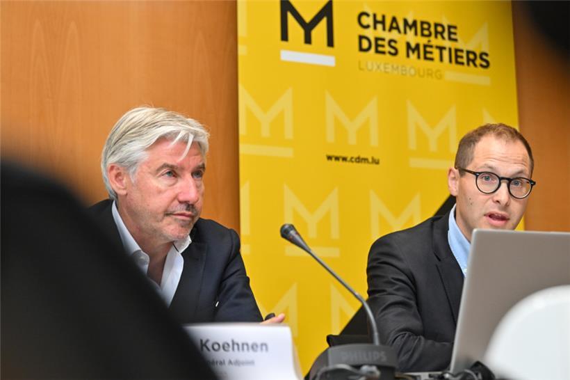 Patrick Koehnen von der „Fédération des artisans“, und Paul Nathan, Vizepräsident der „Chambre des métiers“
