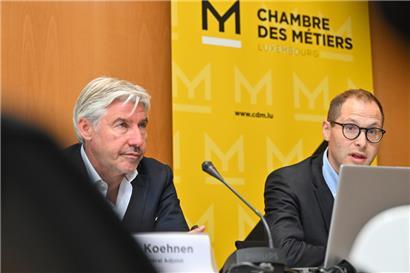 Patrick Koehnen von der „Fédération des artisans“, und Paul Nathan, Vizepräsident der „Chambre des métiers“
