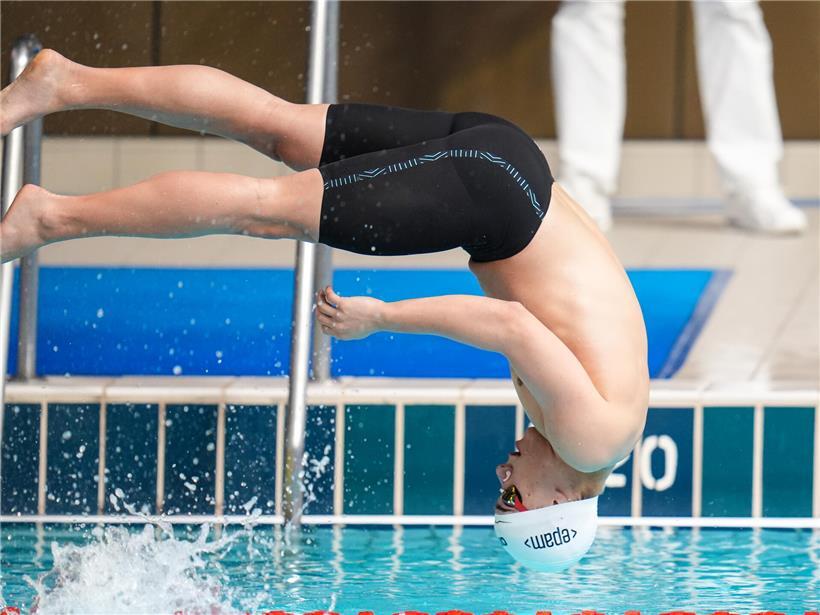 Philippe Weyland beim Schwimmen im B-Finale am Sonntag bei einem Wettkampf