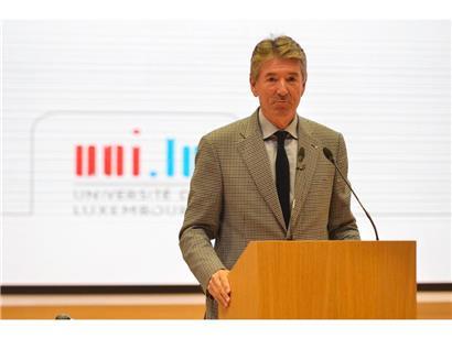 Pierre Bley im Oktober 2018 bei einer gemeinsamen Veranstaltung der „Œuvre nationale de secours Grande-Duchesse Charlotte“ und der Uni Luxemburg
