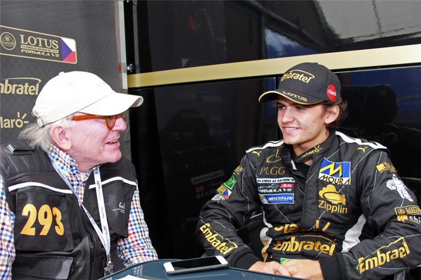 Pietro Fittipaldi (r.) im Gespräch mit Tageblatt-Korrespondent Norbert Nickels
