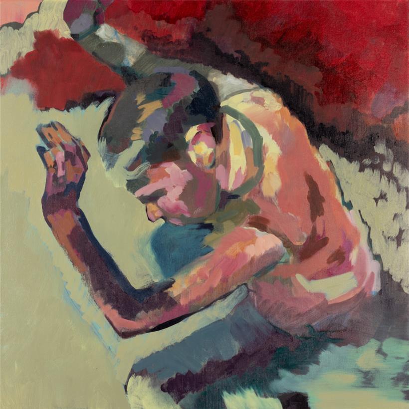 Pit Riewer: "Or perform", huile et acrylique sur toile, 90 x90 cm

