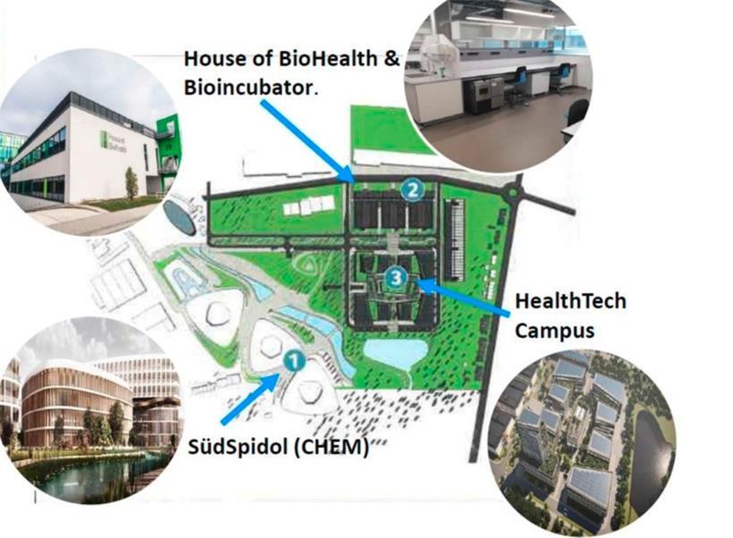 Plan des Campus in der Gewerbezone
