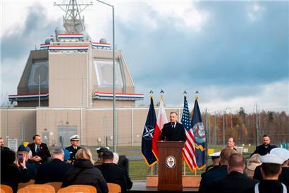 Polens Präsident Andrzej Duda bei der Einweihung der US-Raketenbasis in Redzikowo im Norden des Landes
