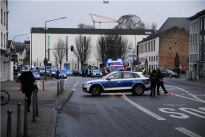 Polizeiaufgebot in Trier nach der Amokfahrt am 1. Dezember 2020
