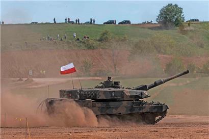 Polnischer Leopard-Panzer bei einem Manöver im vergangenen Jahr in Polen
