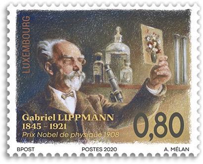 PostPhilately Luxembourg würdigte den Nobelpreisträger Gabriel Lippmann im März 2020 mit einer Sonderbriefmarke
