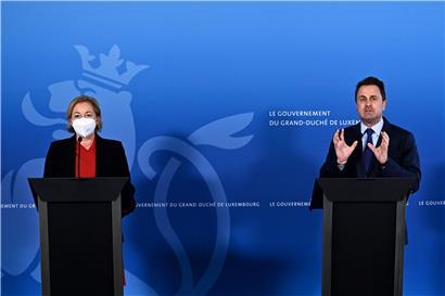 Premierminister Bettel und Gesundheitsministerin Lenert sind am Mittwochnachmittag vor die Presse getreten
