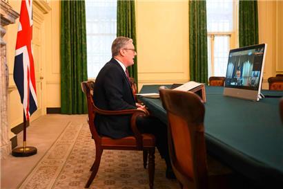 Premierminister Keir Starmer hatte am Samstag ein Online-Treffen mit Staats- und Regierungschefs organisiert
