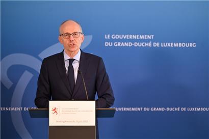 Premierminister Luc Frieden (CSV) nach der Sitzung des Regierungsrats am Freitagnachmittag
