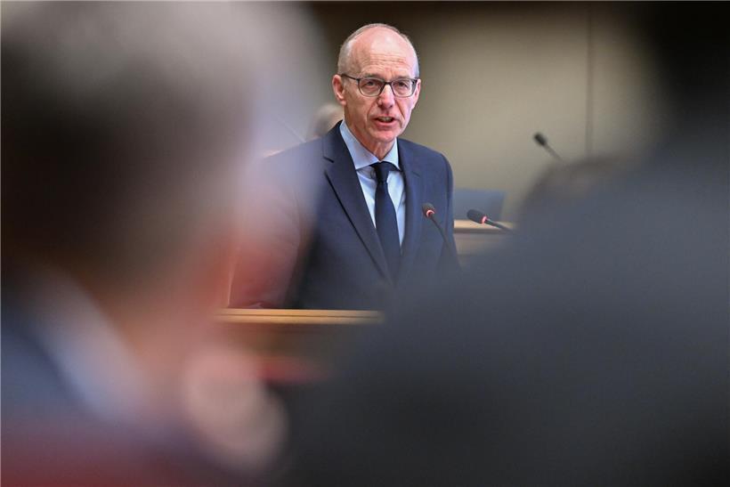 Premierminister Luc Frieden am Dienstag während der Regierungserklärung