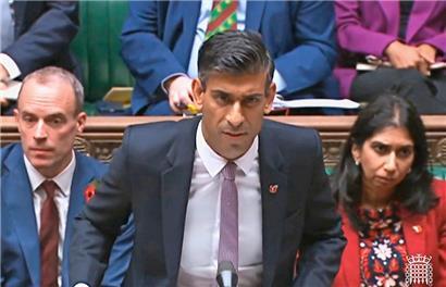 Premierminister Rishi Sunak musste sich gestern im Unterhaus zu Personalentscheidungen erklären
