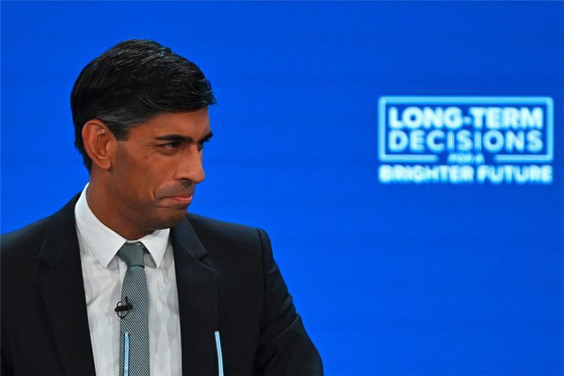 Premierminister Rishi Sunak während seiner ersten – und unter Umständen letzten – Rede auf einem Parteitag der Torys

