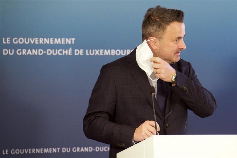 Premierminister Xavier Bettel bei der Pressekonferenz am Freitag
