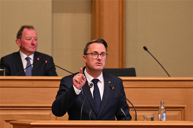Premierminister Xavier Bettel bei seiner Rede zur Lage der Nation am Dienstagnachmittag
