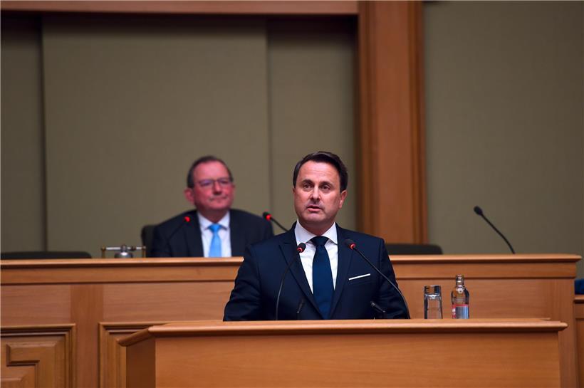 Premierminister Xavier Bettel bei seiner Rede zur Lage der Nation vor der Chamber im vergangenen Jahr
