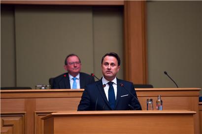 Premierminister Xavier Bettel bei seiner Rede zur Lage der Nation vor der Chamber im vergangenen Jahr
